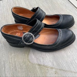 John Fluevog Leather Mary Jane Whipstitch sz 9